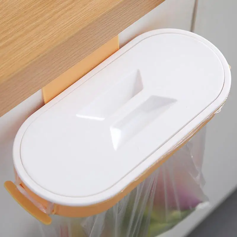 Hanging Trash Bag Storage Rack Kitchen Garbage Rubbish Bag Can Holder Space Saving Kitchen Cabinet Trash Garbage