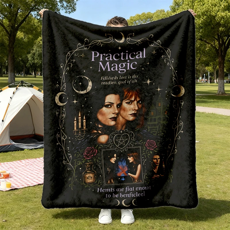 Owens Sisters Flannel Blanket, Witchy Graphic Cozy Blanket, Halloween Movie Flannel Throw 2026, Sisters Gift for, Vintag