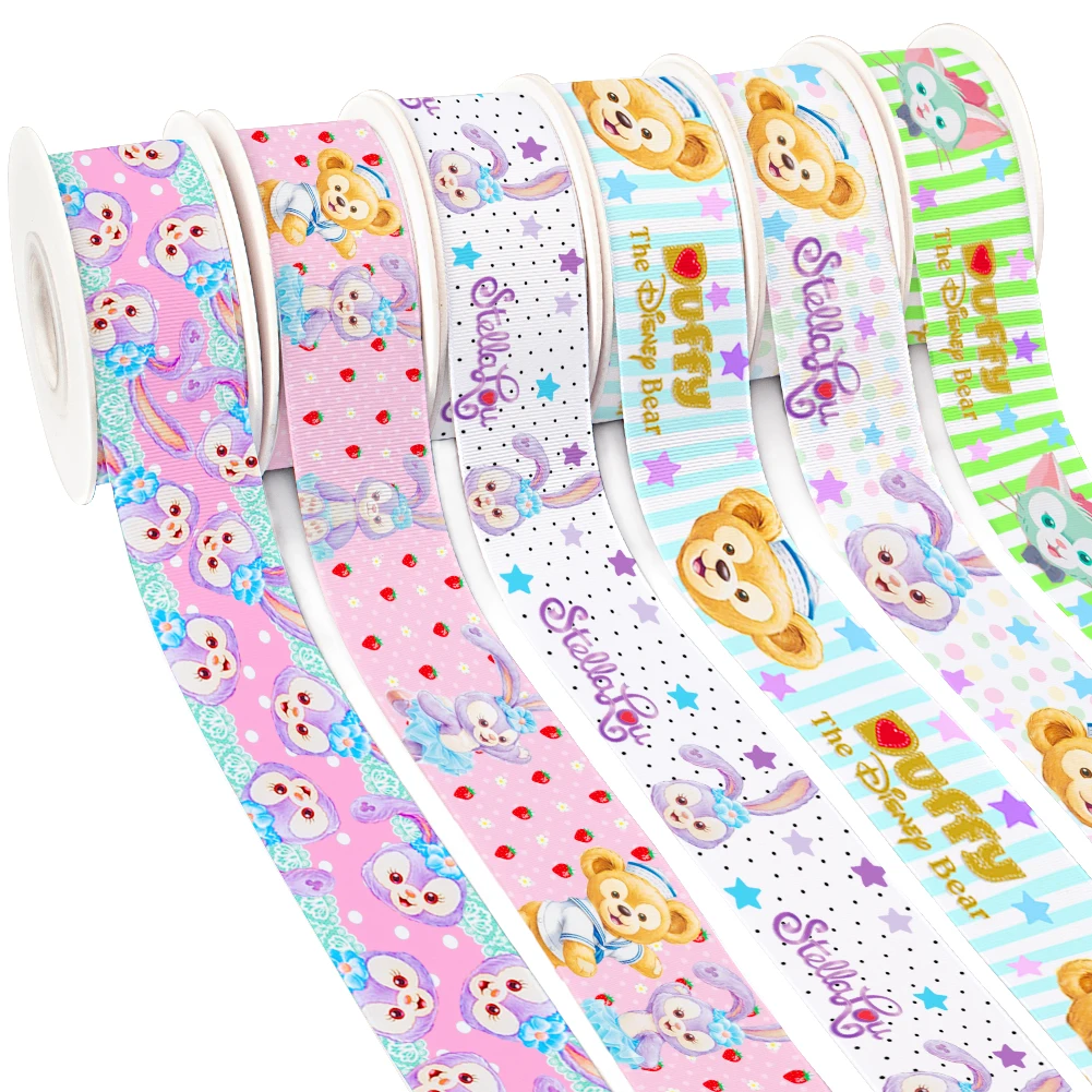 50 yards The Disney Bear Cartoon Duffy Friend Ribbon Printed Grosgrain bows and ribbons 201