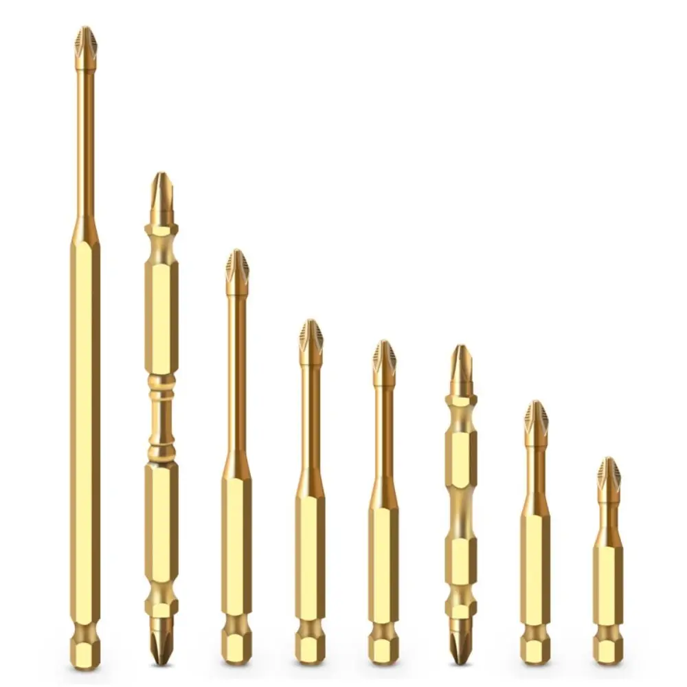 미끄럼 방지 마그네틱 스크루 드라이버 비트, 크로스 하이 토크, 더블 엔드 스크루 드라이버 비트, 충격 저항, 티타늄 도금
