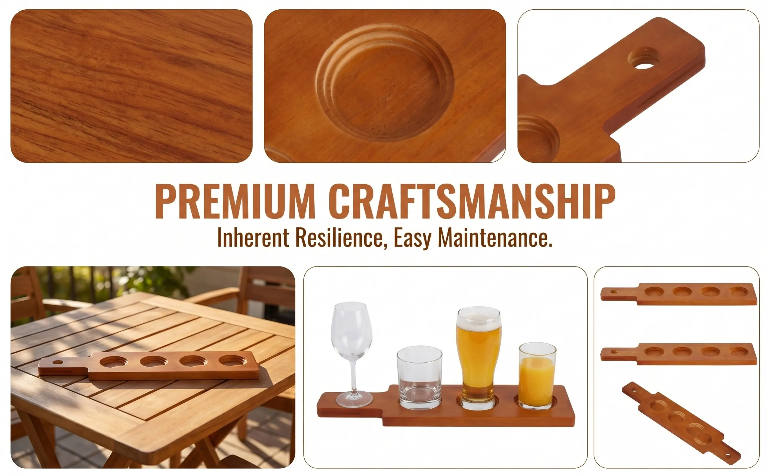 1Pcs Wooden Cup Holder 4 Holes Creative Beverage Holder Bar Wine Glass Storage Coaster Coasters Wood Cup Cushion
