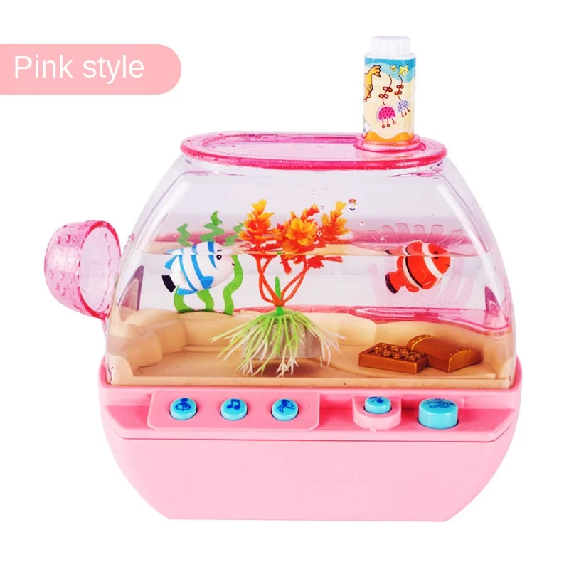Korea Style Simulation Aquarium Pet Electronic Toys Lovely Mini Fish Tank Toy For Children ABS Material Home Decoration ZL688