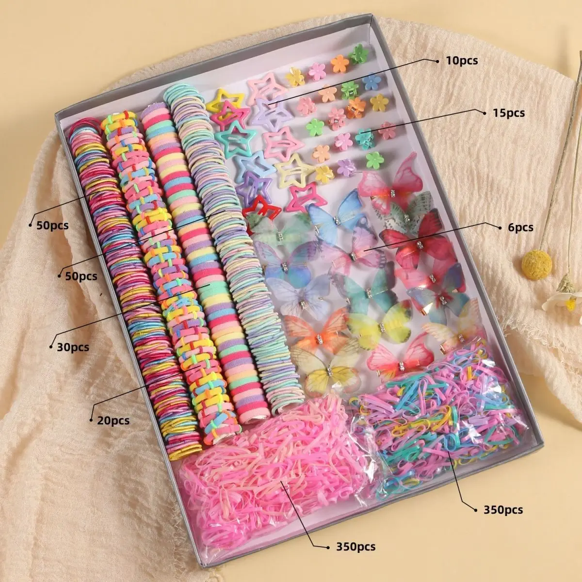 

881 sets of colorful and cute girl hair accessories | including various hair clips, headbands, flowers, and bow headpieces