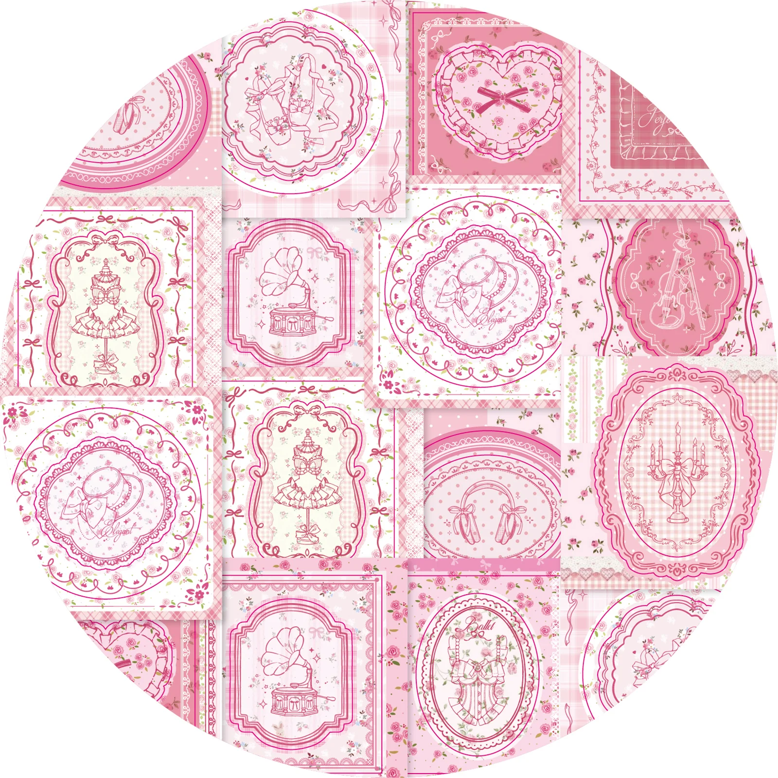 Etori Life 20Pcs Cherry Blossom Pink Series Lace Sticker Pack with Bowknots and Heart-Shaped Lolita-Style Patterns for Journal Collage Materials, DIY Decoration for Laptops, Phone Backs, Guitars, Postcards and Envelopes, Photo Albums, Helmets and Bicycles, Scrapbook Supplies, Gift Box Packaging, Gift Paper Bags, Artistic Aesthetic, School Supplies, Halloween Stickers, Cycling Decals