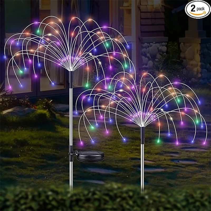 1/2Pcs Solar LED Firework Fairy Light Outdoor Garden Decoration Lawn Pathway Light For Patio Yard Party Christmas Wedding