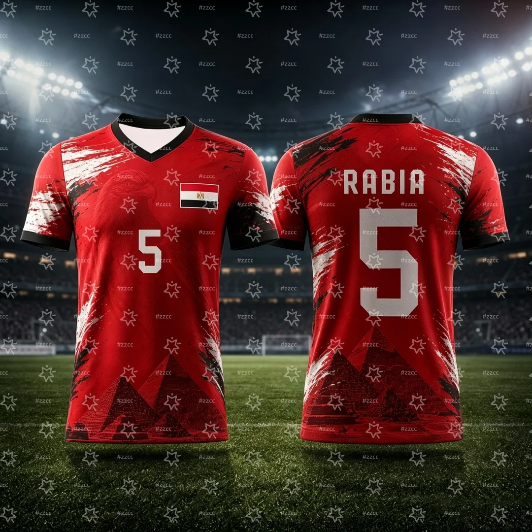 2026 Ägypten Salah Fan Gedenk-Fußballtrikot Familien-Fußballtrikot Sommer-Sportbekleidung Herren-T-Shirt Kinder- und Damenbekleidung ﻿ – Detail 6
