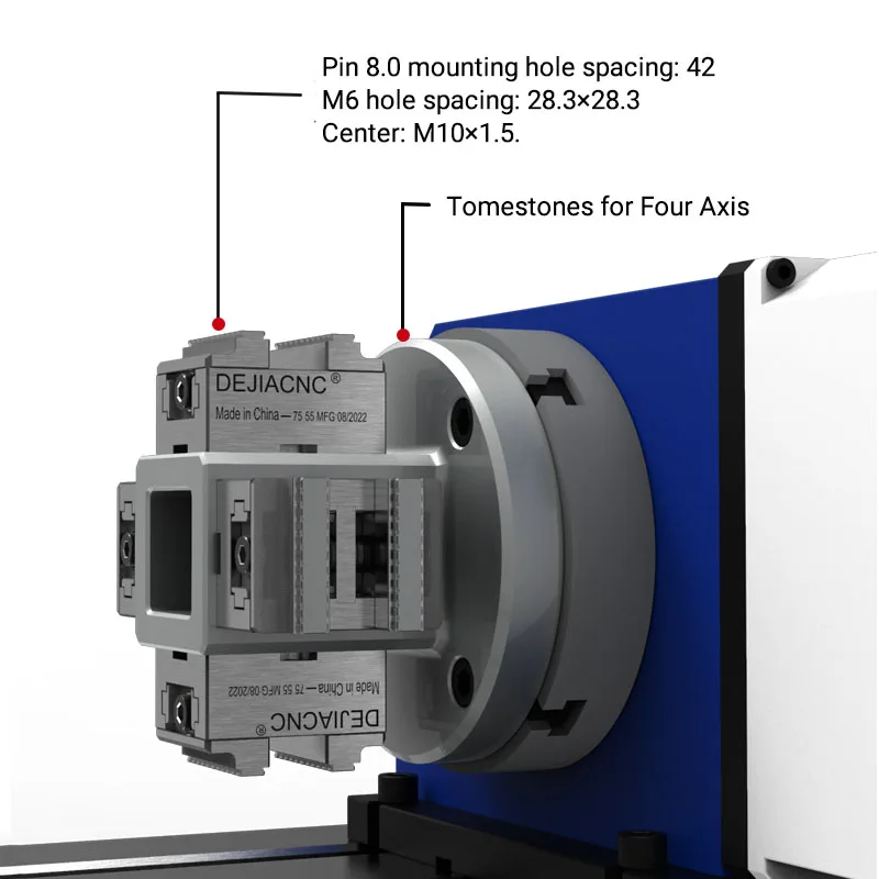 Lápide de aço CNC de precisão com coluna de ferramentas redonda - Dispositivo de usinagem multifacetado