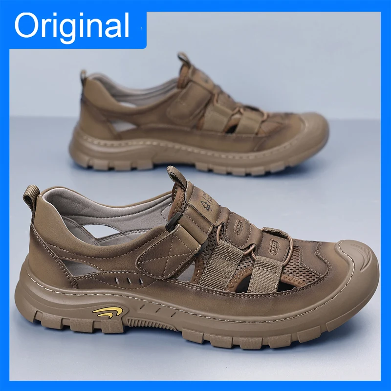 

Men Sandals Summer Outdoor Leisure Hollow Mesh Breathe Daily Wear Walking Shoes Anti Slip Wear Resistant Thick Soled Sandals