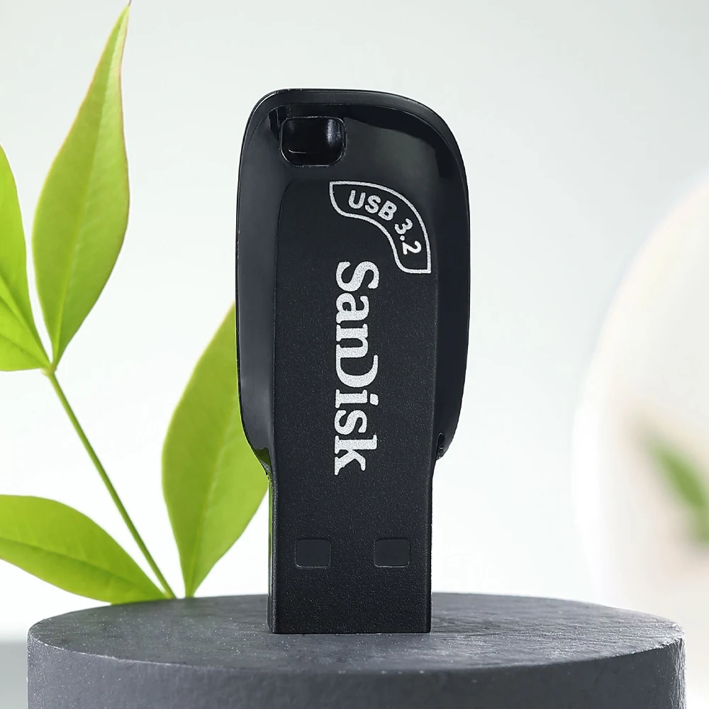 SanDisk USB 3.2 แฟลชไดรฟ์ 32GB 64G 128G 256GB 512GB ไดรฟ์ปากกา Memory Stick U Disk Mini Pendrive สีดําภายนอก SDCZ410