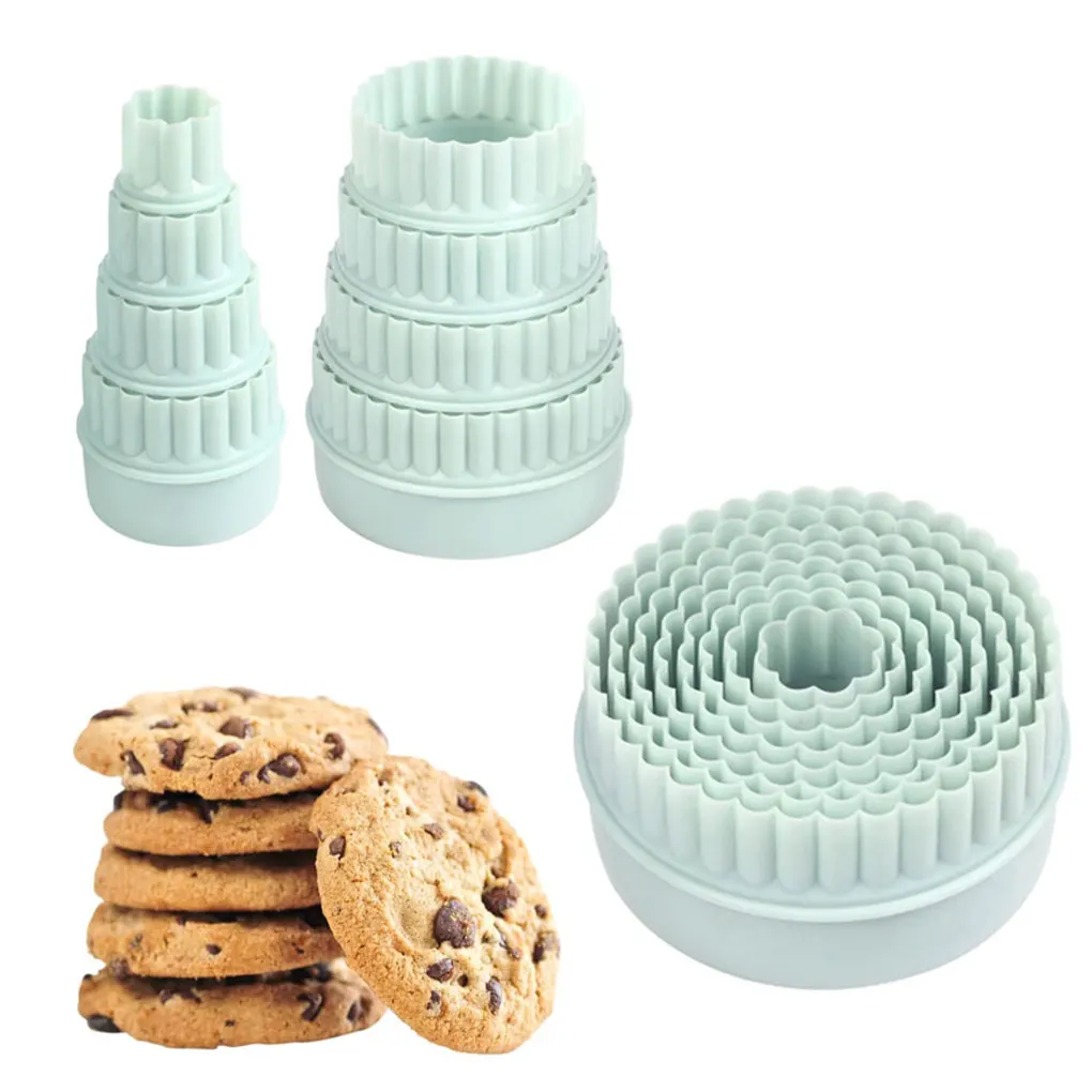 8 Pieces Cupcake Round ShapeCookie Cutter Mould Two Sided Reusable Fondant Tool Molds Multifunctional Pastries