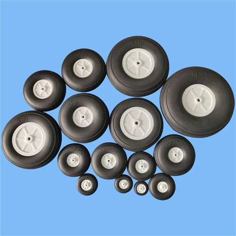 Roda do trem de pouso, 2 peças 1in-2,5in roda de borracha pu ultraleve e de alta flexibilidade e cubo de plástico para avião rc