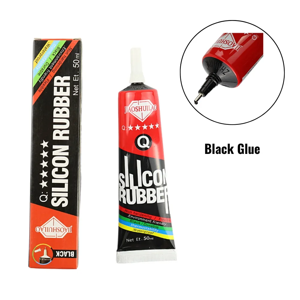 50ML Silicone Rubber Glue Electronic Components Waterproof Soft Insulation anti-electric Adhesive Black /Translucent