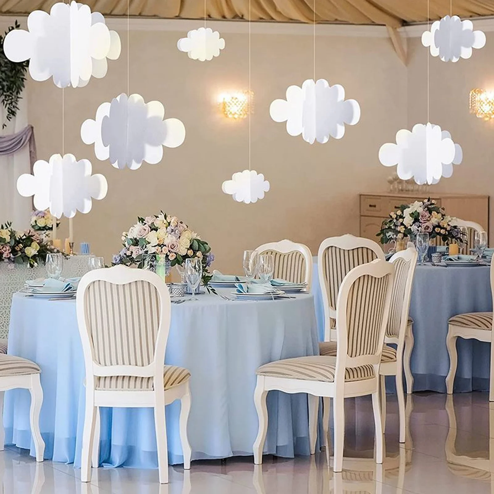 

1 set 1 Set 3D Felt Cloud Hanging Decor Diy Ornament For Christmas Tree Window Home Party Bedroom Kids Room Festival Decoration