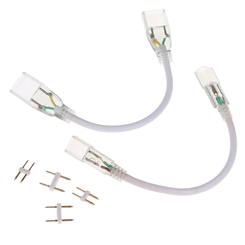 New 1 Set 2pin Led Corner Connector Straight Connector 110V 220V Middle Double Connectors RGB