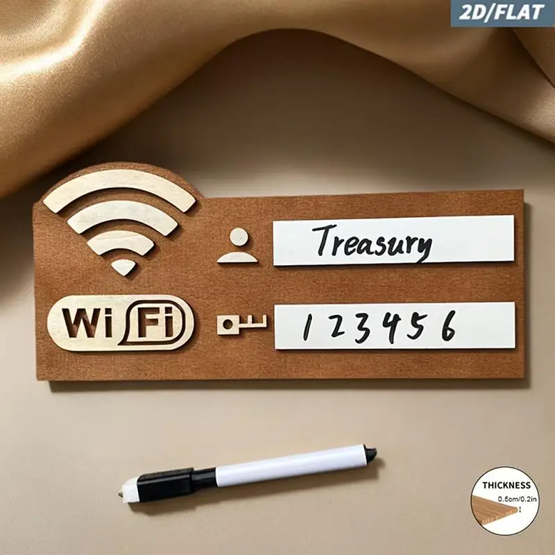 Hot Rustic Wooden WiFi Password Sign, Vintage Wall-Mounted Wireless Network Indicator Plaque, Multi-Purpose Home Decor Accessory