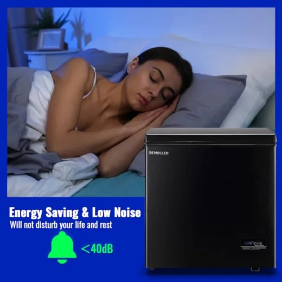 Chest Freezer with Electronic Panel Accurate Temperature Display to 1 5.0 Cu.ft Deep Freezing Machine with 2 Removable Baskets