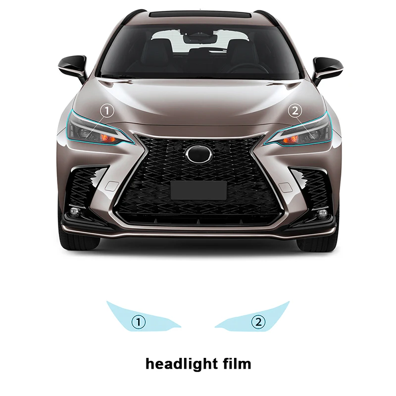 TPU Headlight Film for Lexus NX 250 350 350H 450H 2022 2023 2024 Clear Pre Cut PPF Scratch Car Paint Protection Film 