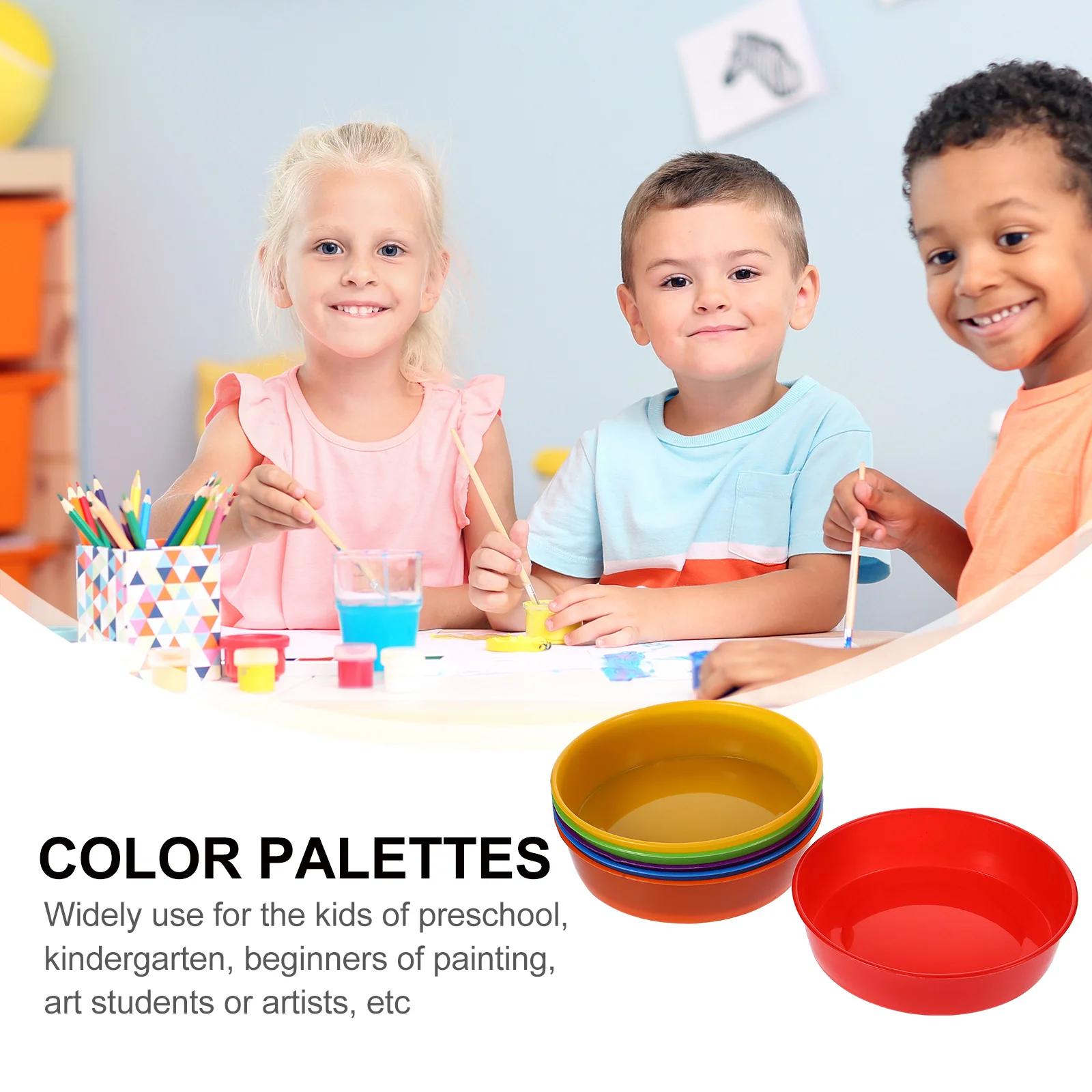 

1Set DIY Art Painting Board Watercolor Pigment Trays Durable Practical Color Fixing Plate for Preschool Kindergarten