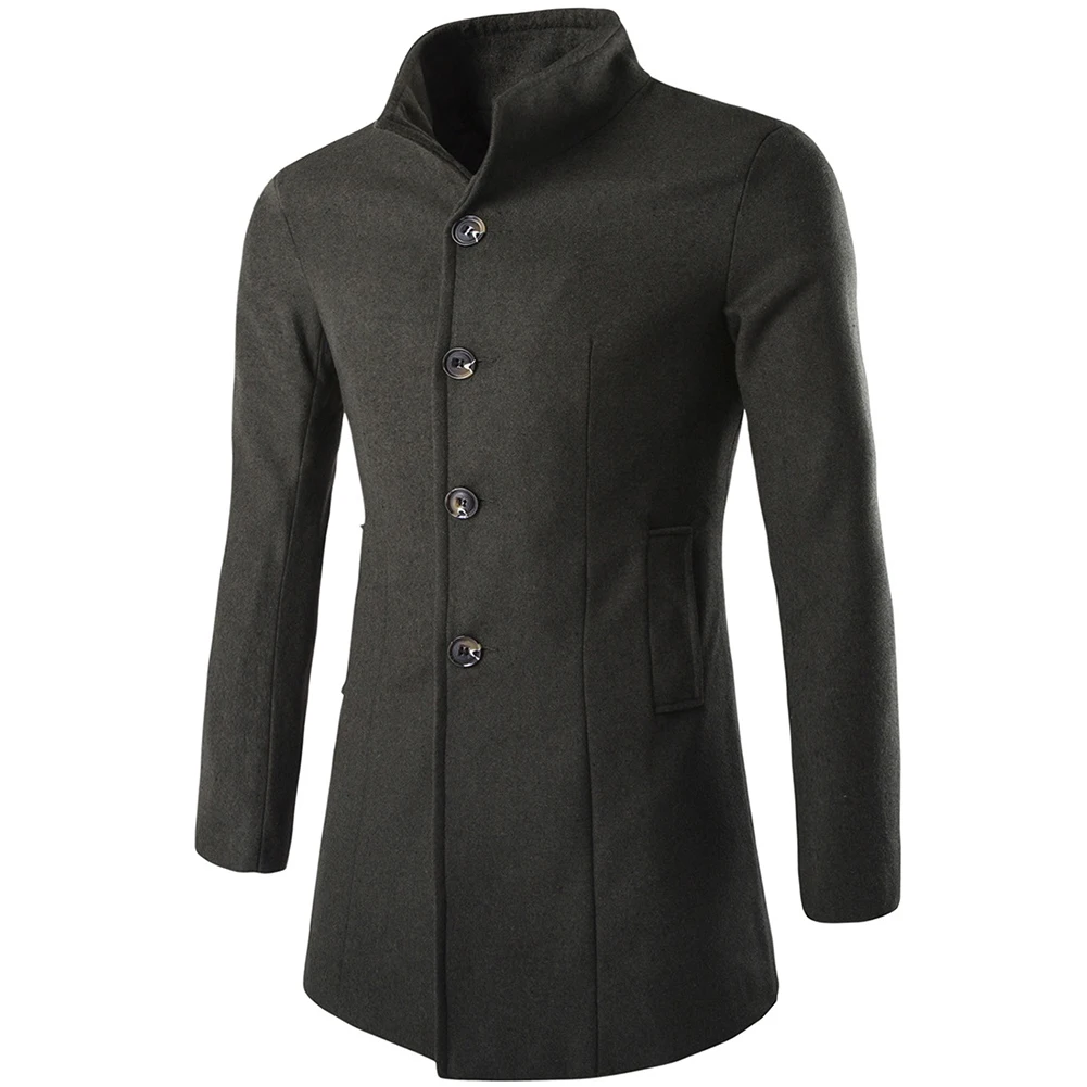 Coat Jacket For Autumn For Winter Jacket Long Sleeve Mens Office Outwear Overcoat Slim Fit Trench Coat Winter Warm