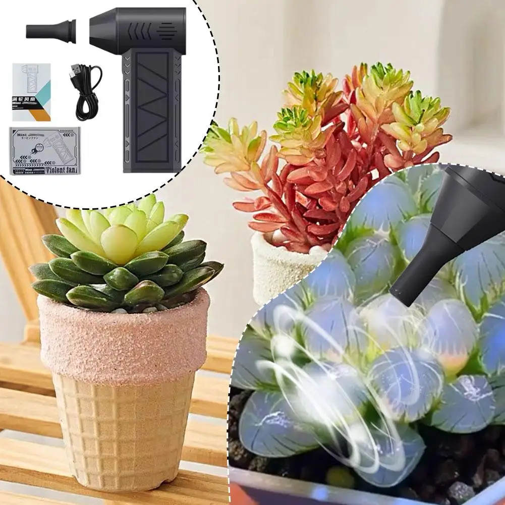 

130000 Бесщеточный мини-воздуходувка для об/мин, электрическая воздушная тряпка, турбоперезаряжаемая воздуходувка, шестерня для жестокой очистки автомобиля, 3 света с X1n6