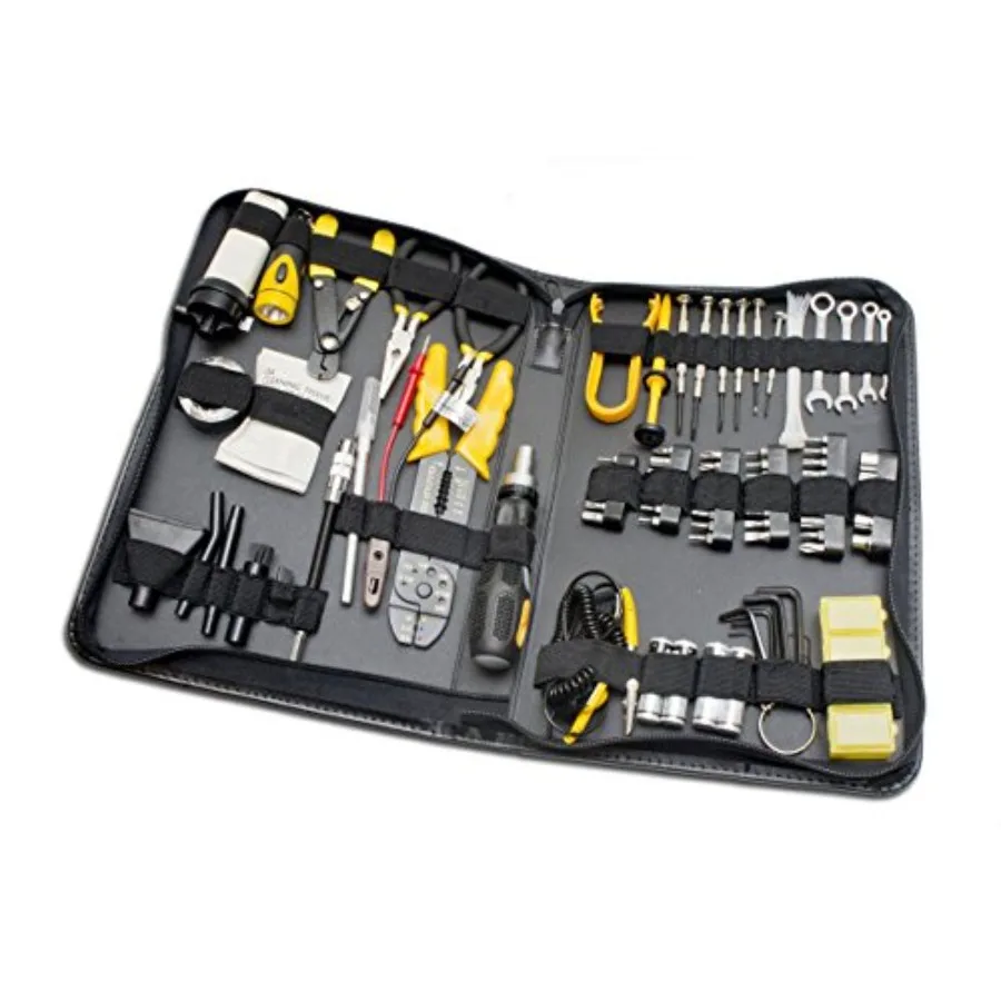 

100 Piece Computer Technician Tool Kit for Repairing Wiring Cleaning and Testing