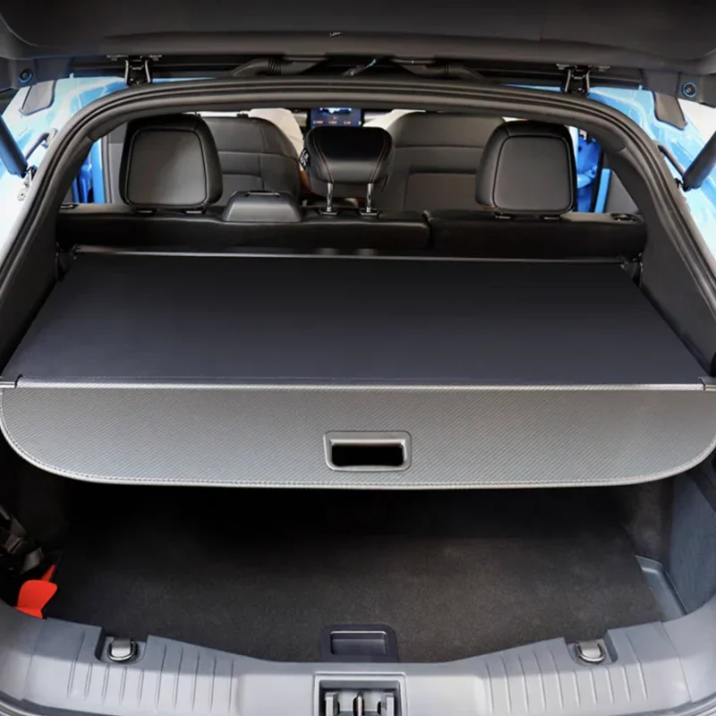 For Ford Mustang Mach E 2021-2025 Car Rear Trunk Curtain Cover Canvas Rear Rack Partition Shelter Storage Internal Accessories