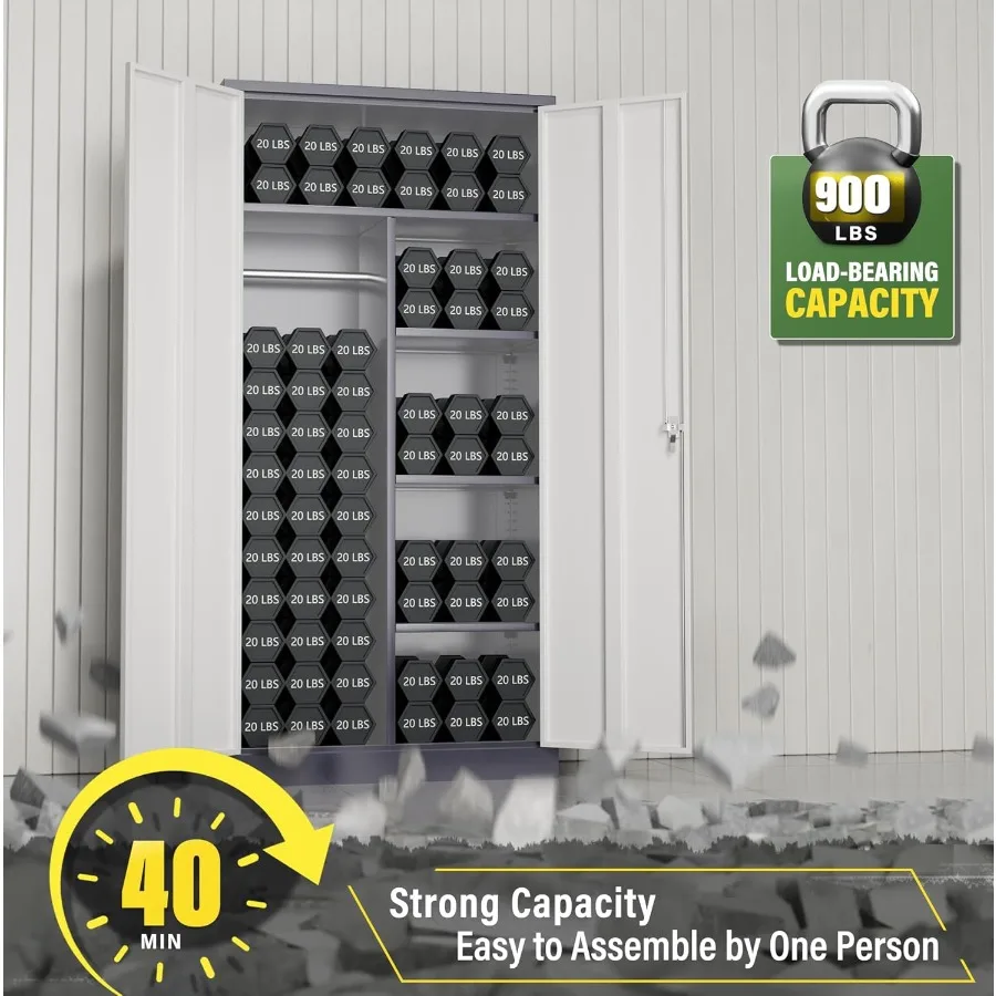 خزانة ملابس معدنية بأبواب وأرفف72 خزانة خزانة ملابس للتفصيل للمكتب وغرفة النوم وغرفة الغسيل hool Em