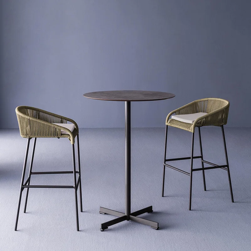 

Chair High Stool Bar Outdoor Patio Garden Bar Rattan High Chair