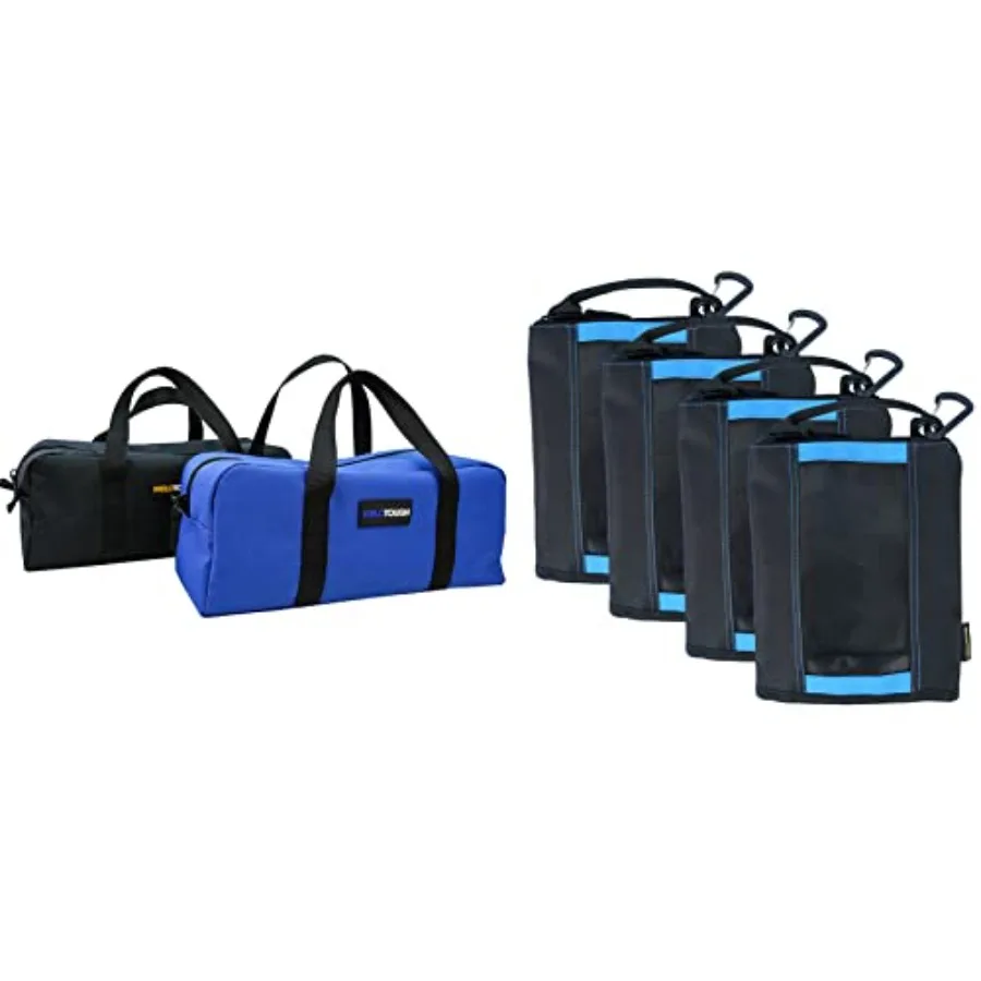 

Набор сумок для инструментов: сумка-тоут + маленькая холщовая сумка для инструментов на молнии + сумка для крепежных материалов с карабином