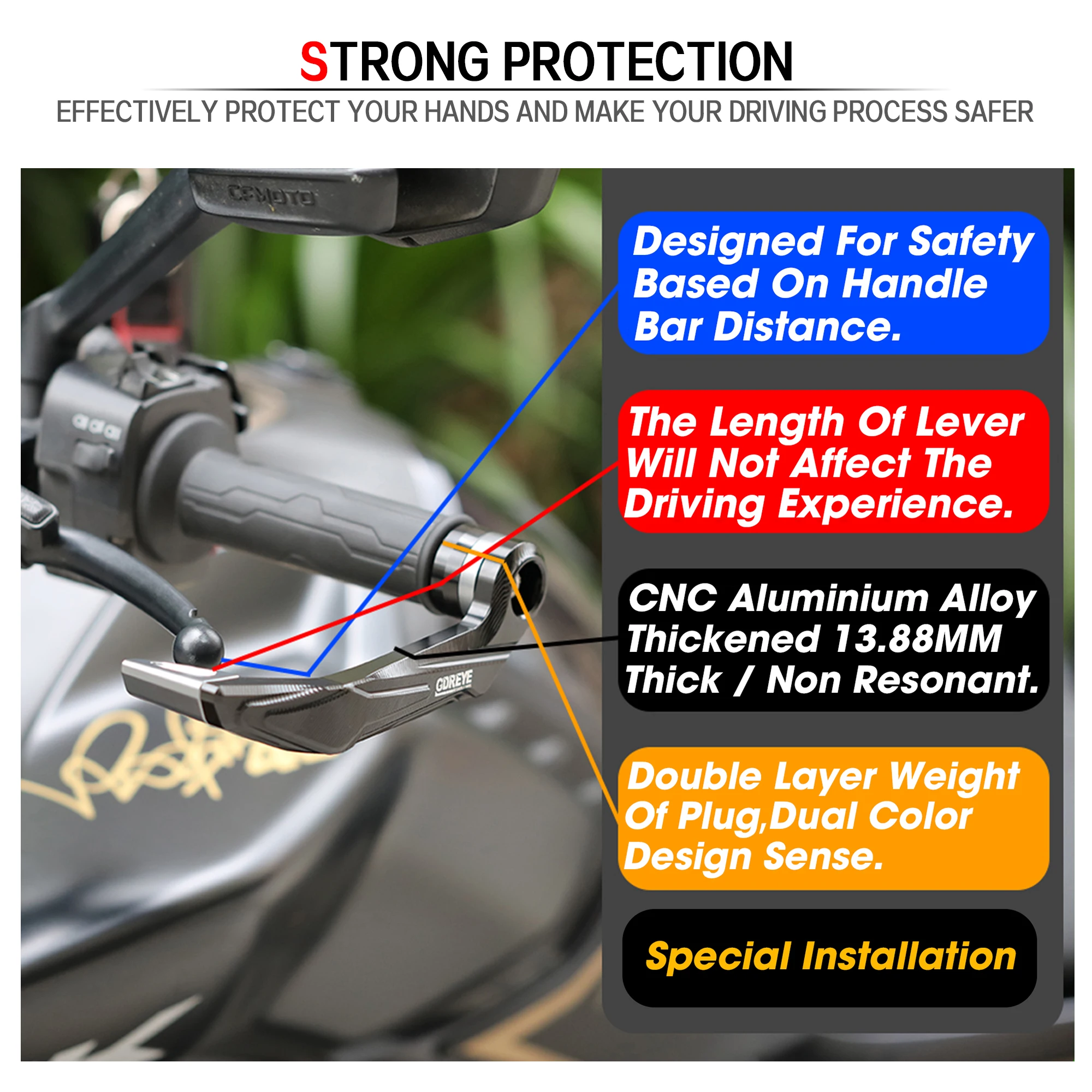 ملحقات جديدة عالية الجودة لـ QJMOTOR SRK550S SRK 550S SRK550 دراجة نارية مقبض الحرس المقود الحرس الفرامل رافعة Handguard