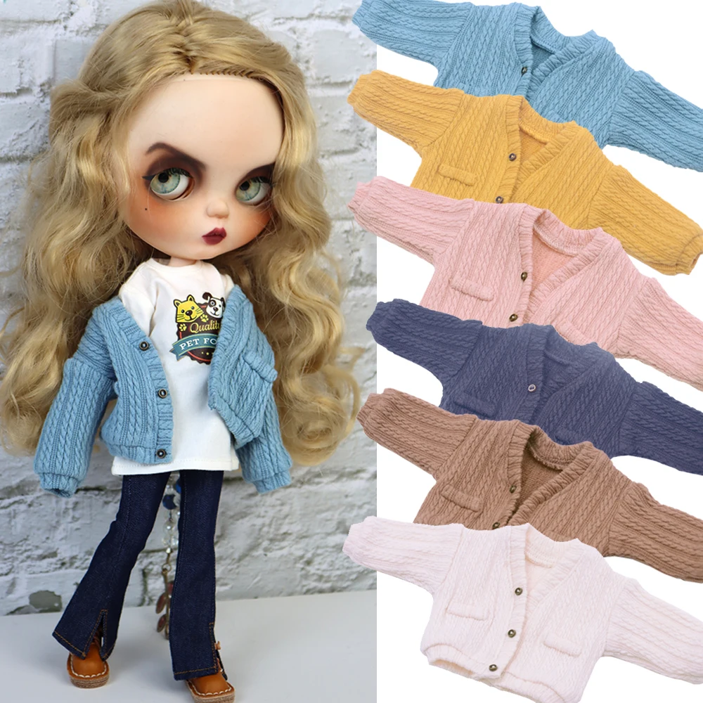 Blyth clothes fashion cardigan jacket, denim flared pants Azone OB22 OB24 girl toy gift