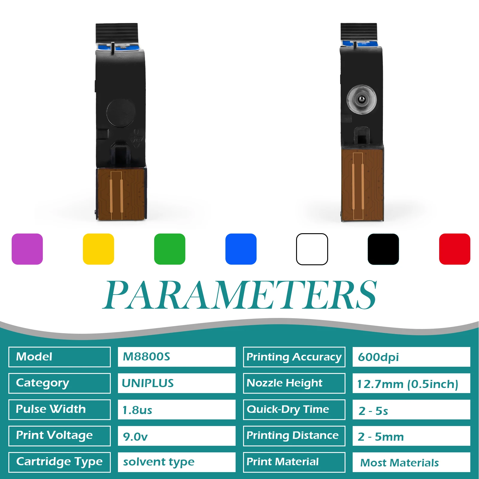 Imagem -02 - Cartucho de Impressora a Jato de Tinta de Secagem Rápida Prime Tij Original Preto Vermelho Amarelo Azul Verde Impermeável Tinta Solvente 127 mm