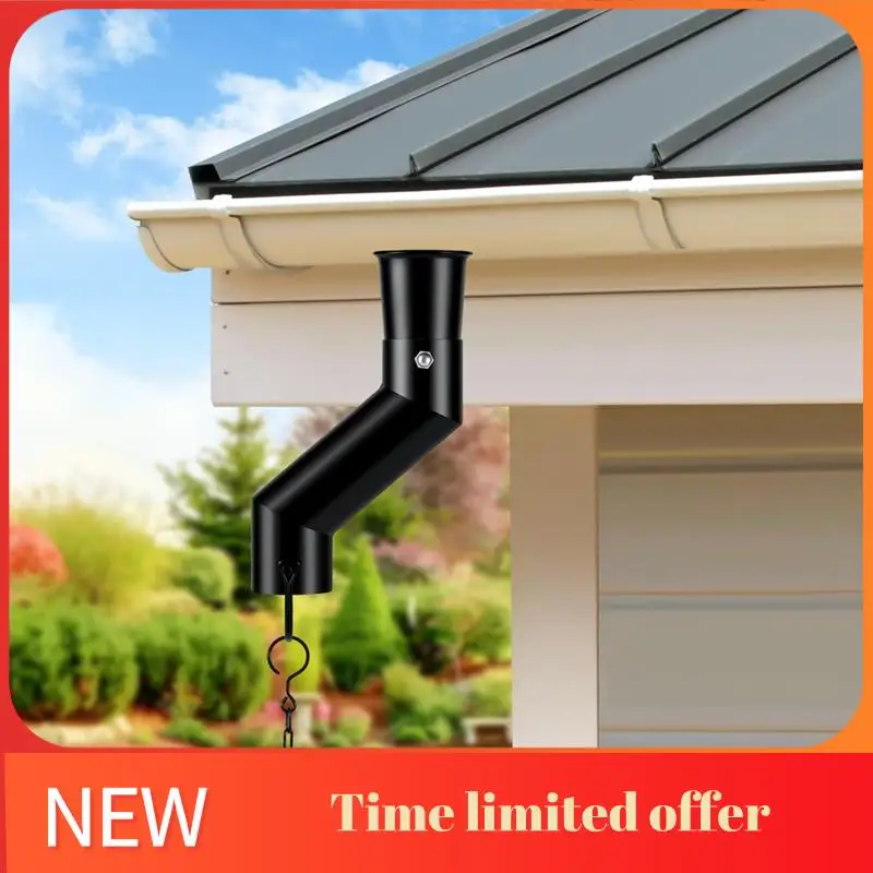 

ABHU Rain Chain Gutter Adapter Black Installation Suit For Gutter Downspout Outlet