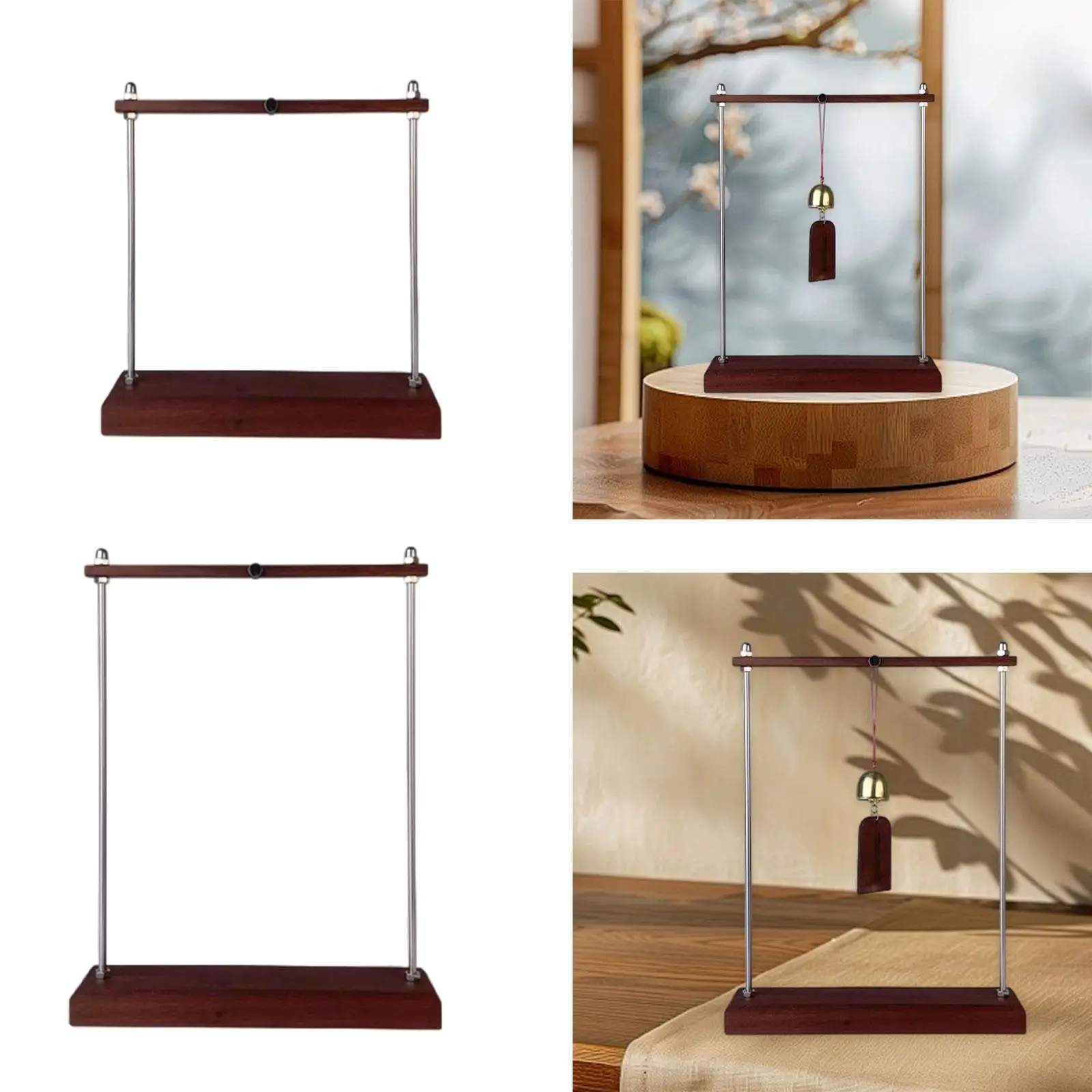 Wind Chime Stand Wood Simple Multipurpose Windchime Holder Hanger for Study Room Wedding Event Countertop Gift Table Centerpiece