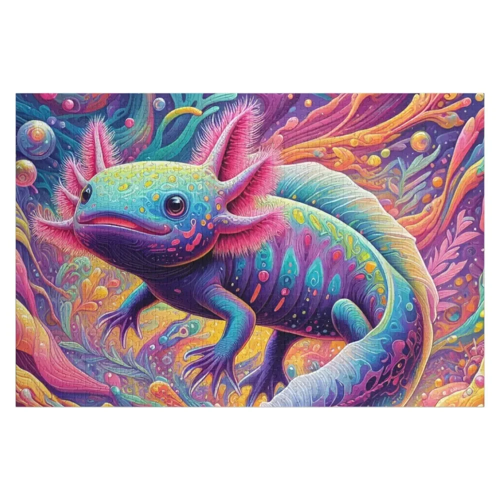 

Axolotl Art #28 Axolotl Lovers Jigsaw Puzzle Wooden Boxes Iq Customs With Photo Puzzle