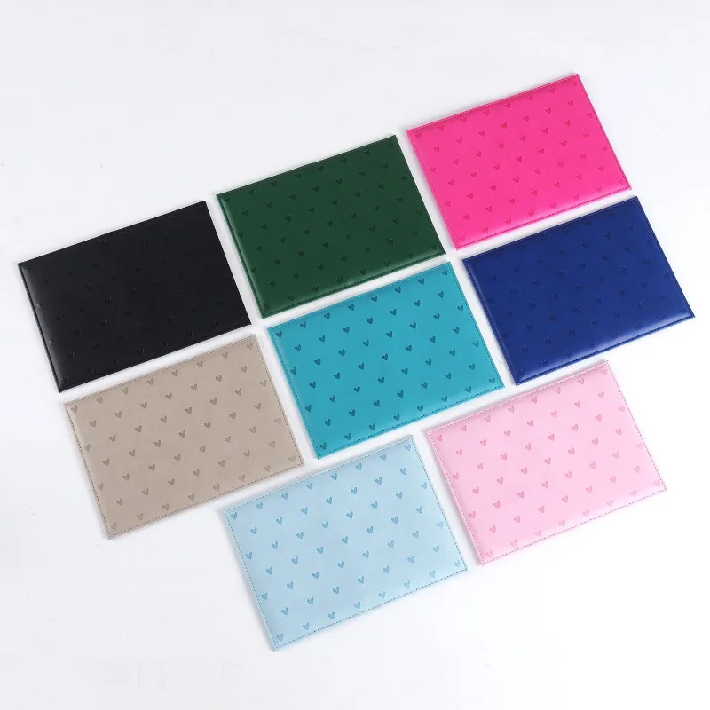 

Heart print Solid Color Passport Cover Case Holder Wallet Card Holder Lightweight Fashion Travel Accessories For Flight Couples