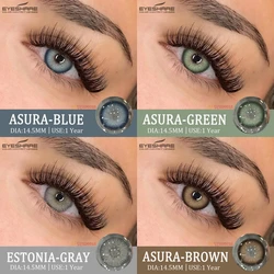 EYESHARE Natural Eye Colored Contacts Lenses 2pcs Blue Eye Lenses Green Contacts Beauty Makeup Soft Gray Pupils Lenses Yearly