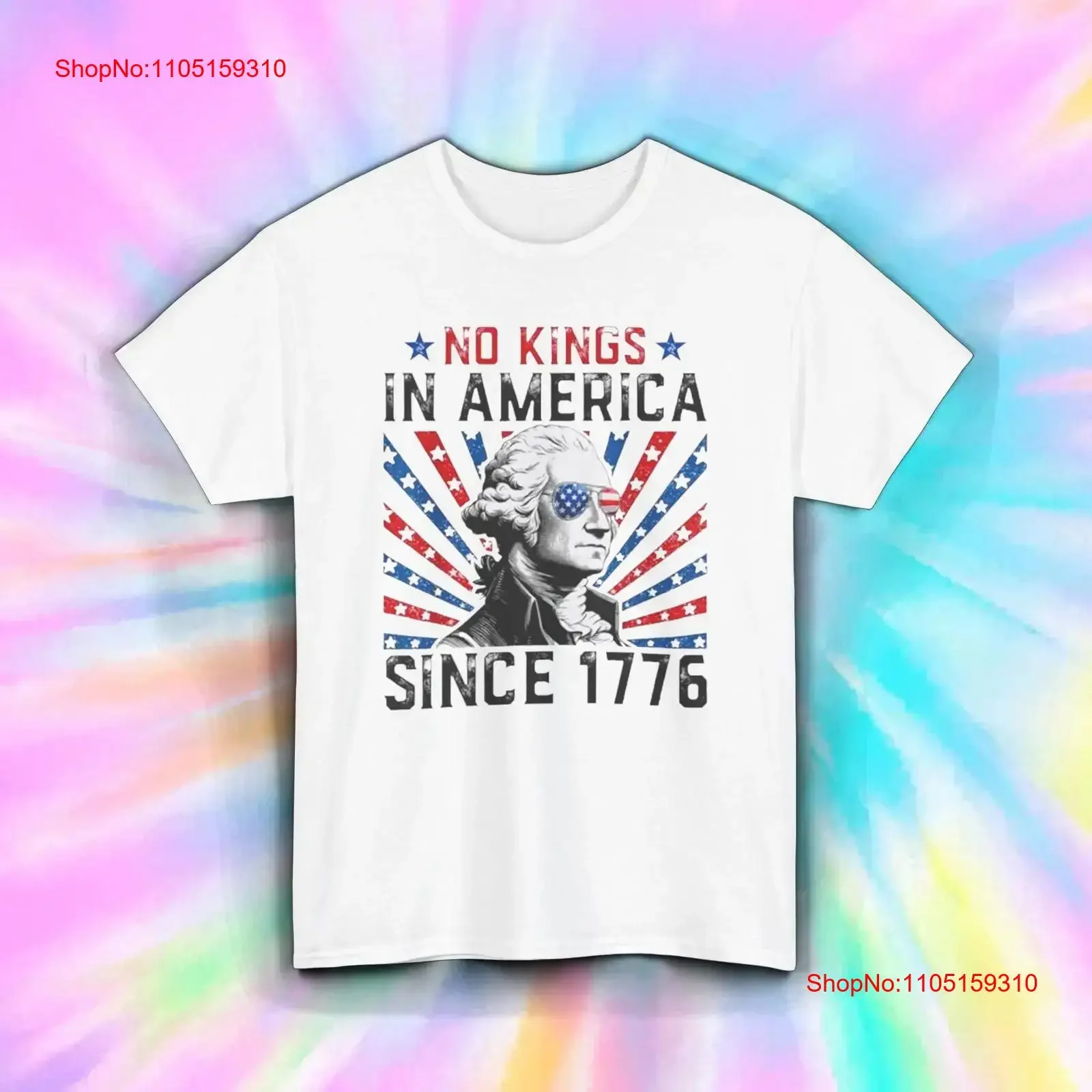 

Футболка No Kings in America Patriotic Founding Father USA 1776 Freedom S 5XL, винтажный стираный топ для повседневной носки, удобный