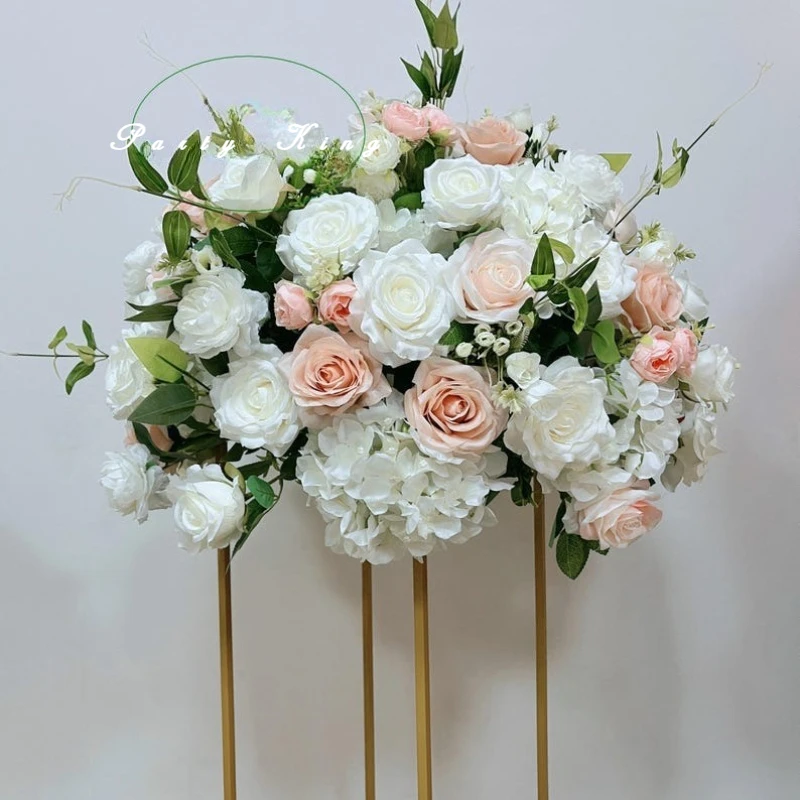 

White Blush Pink Table Centerpieces for Wedding Artificial Table Flower Ball Bridal Shower Aisle Runner Flower Home Decor