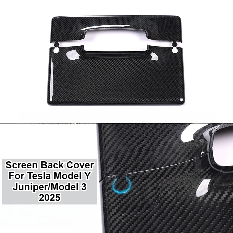 100% Real Carbon Fiber Screen Back Cover for Tesla Model Y Juniper/Model 3 2025 Screen Display Frame Display Shell Accessories