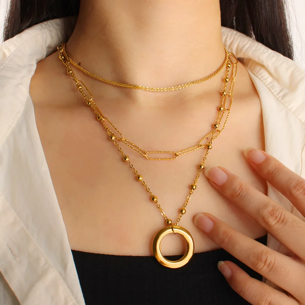 

DIY accessories Autumn and winter new multi-layer sweater chain European and American style fashion simple necklace stainless st
