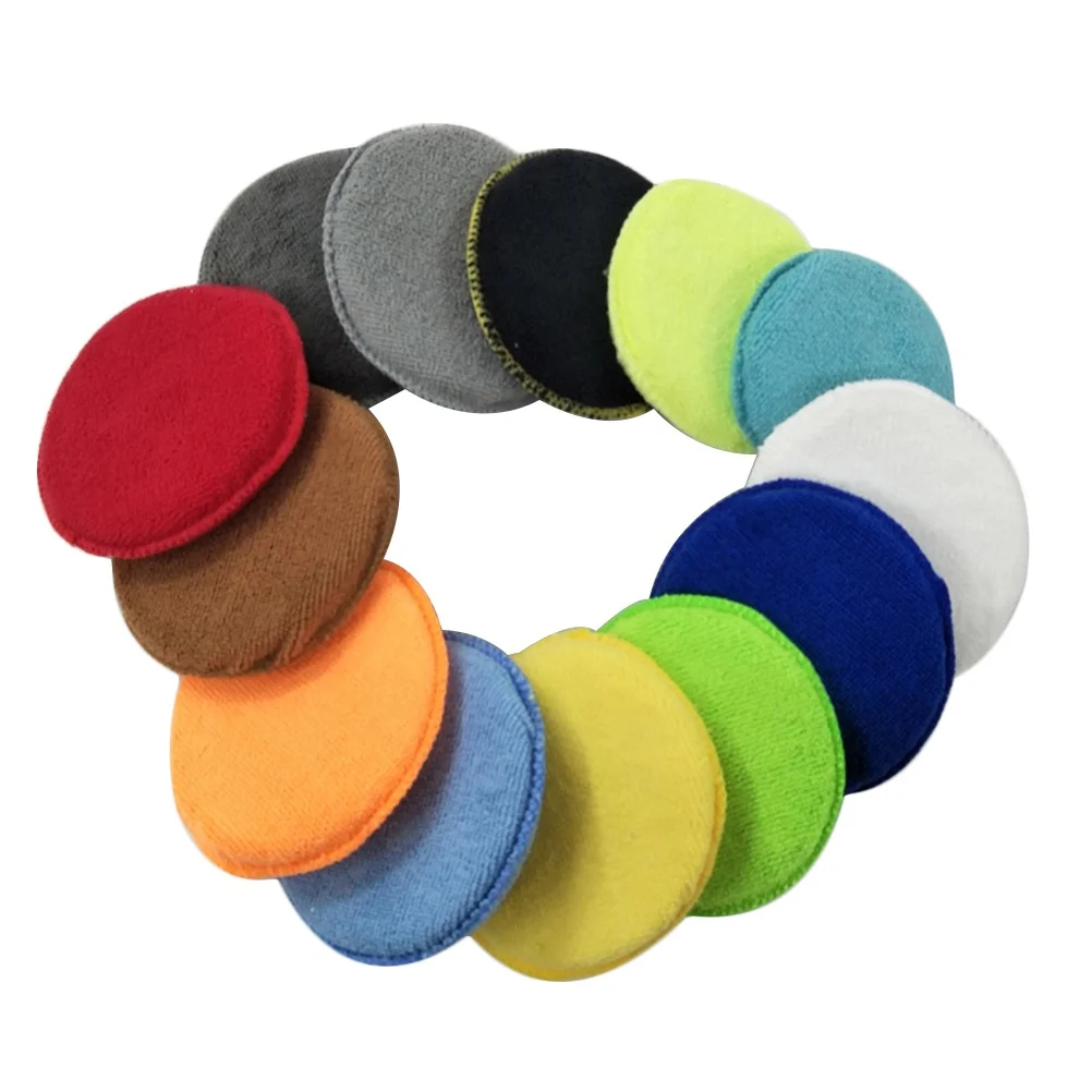 

10Pcs Polishing Waxing Discs Microfiber Wax Applicator Pads for Car Wax Dressing Reusable Scratch Resistant