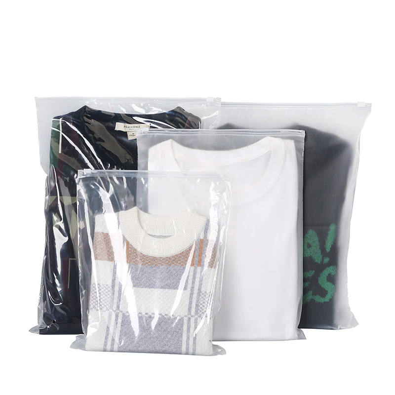 StoBag 50/20pcs Wholesale Transparent Zipper Bags Clothes Packaging Pouches Clear Plastic Sealed Shirts Storage Reusable Pocket