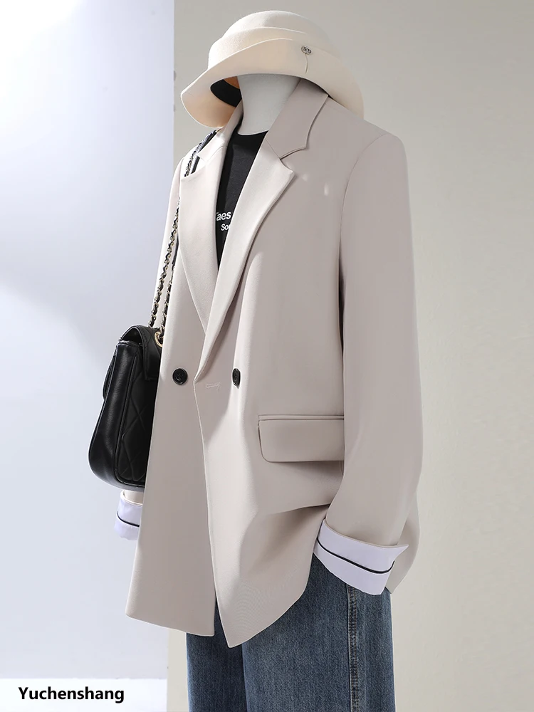 Beige Kaffee Schwarz Weibliche Blazer Damen Lose Casual Winter Damen Jacke