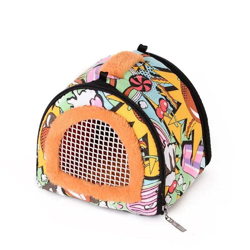 Small Pet Carrier Hamster Travel Bag Breathable Sugar Glider Cage Guinea Pig Pets Carrier Rabbit Ferret Bunny Parrot Sling Bag