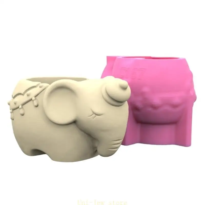 

Elephant Concrete Silicone Pot Mold Succulent Flowerpot Clay Cement Plaster Molds DIY Home Garden Flower Pots Mold
