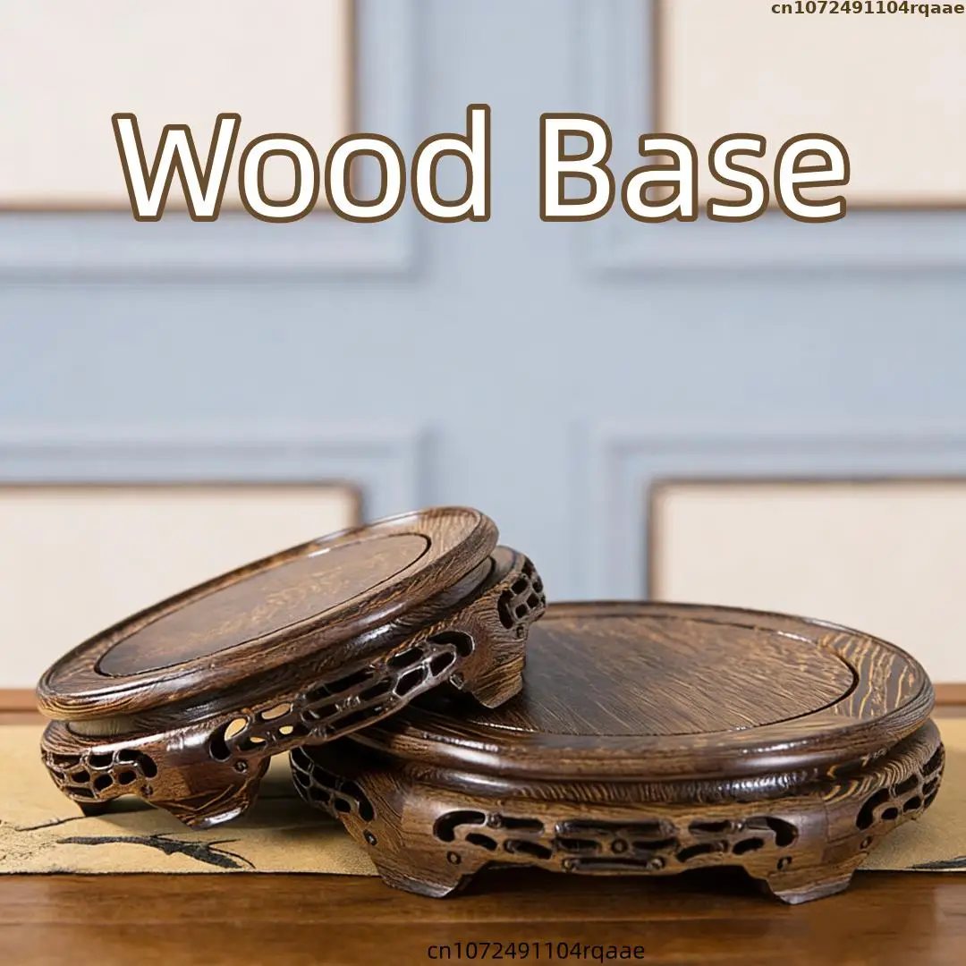Wooden Circular Display Stand - Premium Sculpture, Vase, Teapot, Pottery & Collectible Holder, Bonsai Home Decor Base Pedestal
