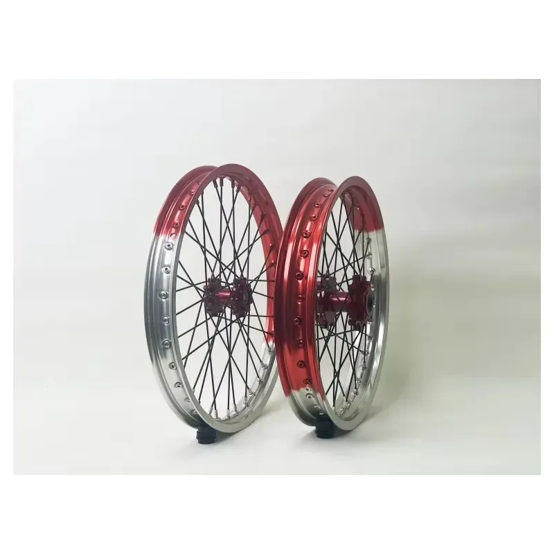 Two-color super motorcycle wheel set 12-21 inch CNC billet aluminum two-color wheels, suitable for high-power electric