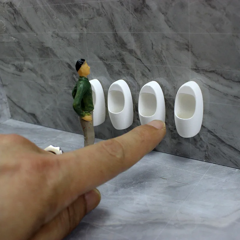 Mini Urinal Model 1:12 Public Restroom WC Scene Accessory DIY Diorama Building Model Miniature Men’s Bathroom Prop Desktop Decor