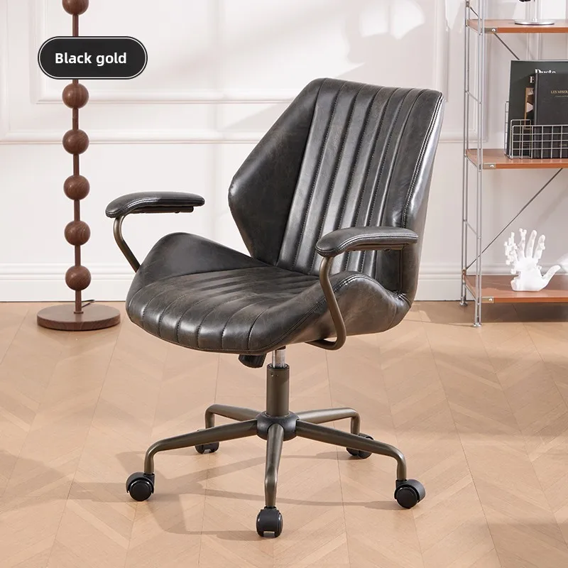 

Comfortable Swivel Study Chair with Backrest Adjustable Seat Height for Long Sitting Home Office